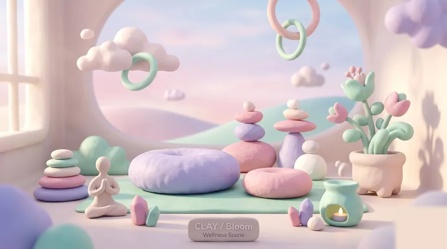 Clay / sculptural 3D style